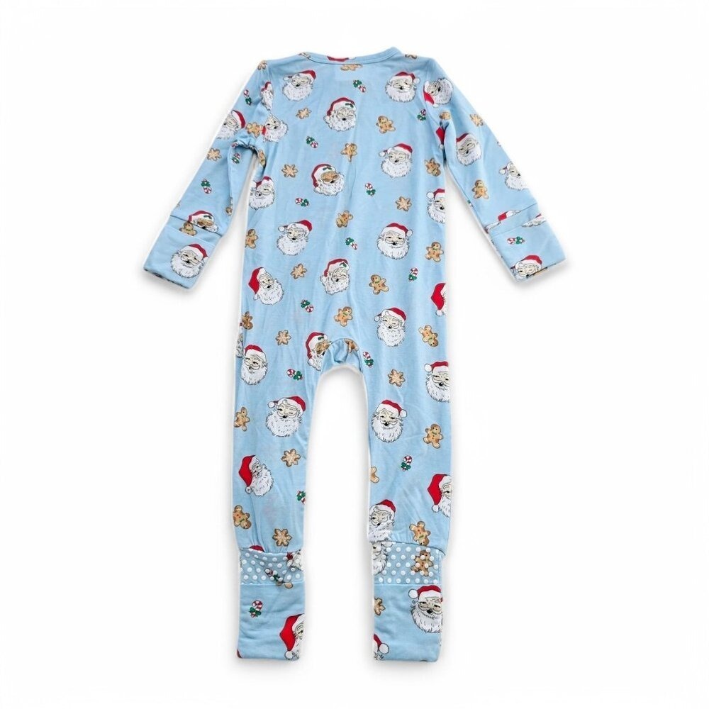 NWT Tullabee Vintage Santa Sleeper Bamboo Blue 3/6 Month Baby - Picture 4 of 6